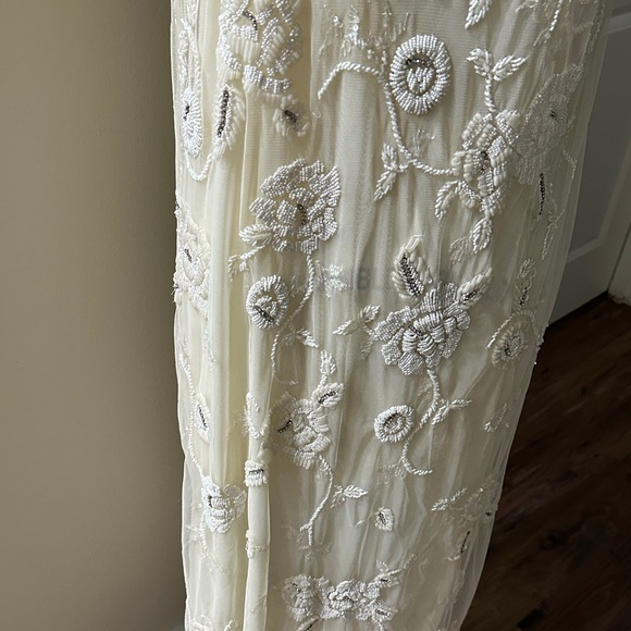 New Zara Embellished Ivory White STUNNING KNIT Bohemian WEDDING BEACH Dress - Picture 6 of 9